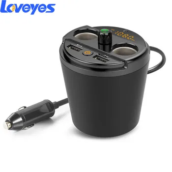 

5V 3.1A Dual USB Power Adaptor One To Two Cigarette Lighter Adapter Bluetooth MP3 Player U Disk Car Charger Cup Holder 401E