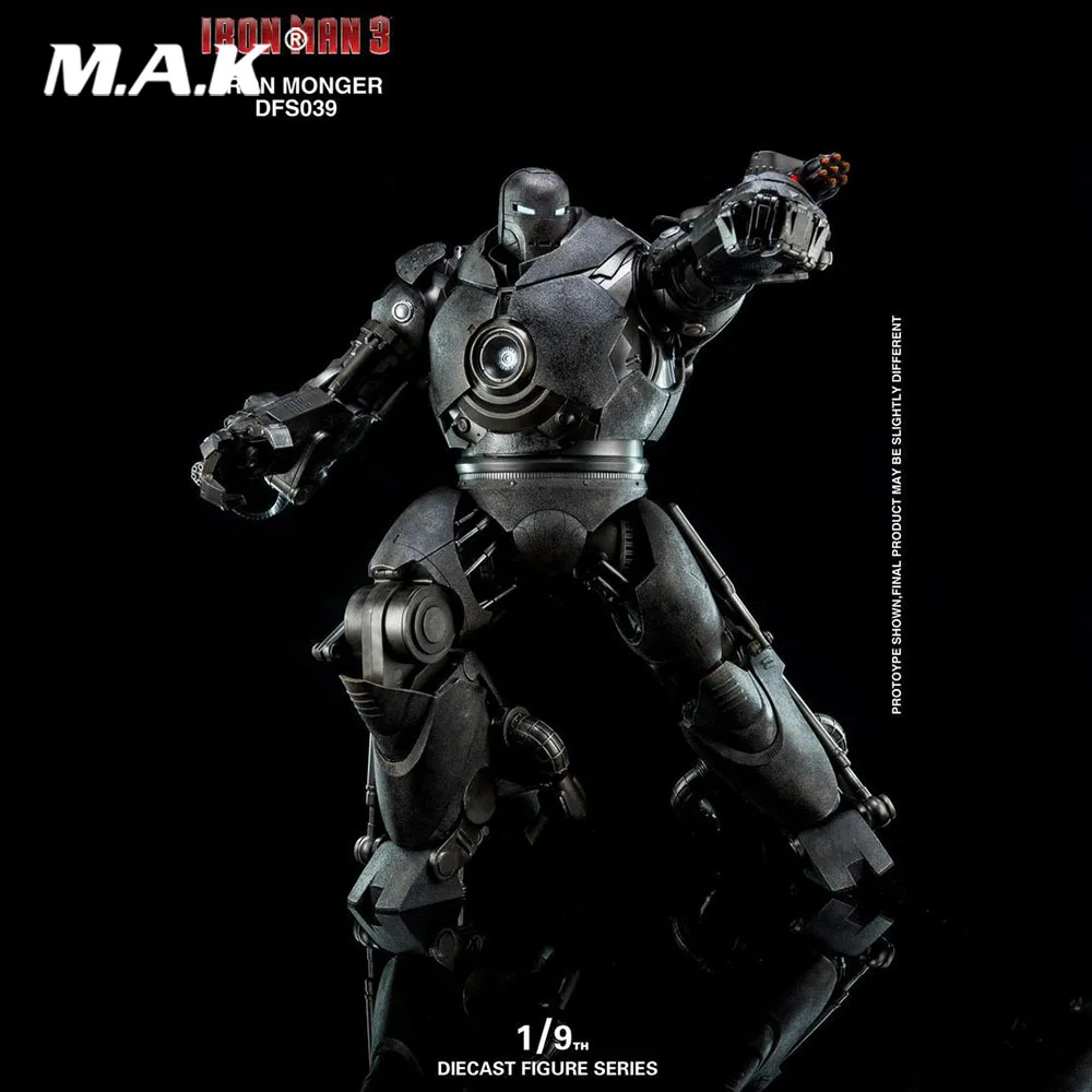 

For Collection In Stock 1/9 Alloy Diecast King Arts DFS039 37CM Alloy Diecast Iron Man 3 Action Monger Figure Model for Fans