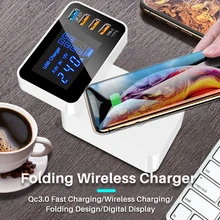 Winhow складной QC3.0 Быстрая зарядка Беспроводной Тип C Многофункциональный Смарт USB зарядное устройство для мобильного телефона iphone IPad Xiaomi huawei