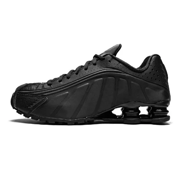Новое поступление; повседневная обувь Shox R4 для женщин и мужчин; динамические кроссовки желтого, черного, металлического цвета; спортивные кроссовки в стиле гонщика; цвет синий, красный; Дизайнерские кроссовки - Цвет: 2