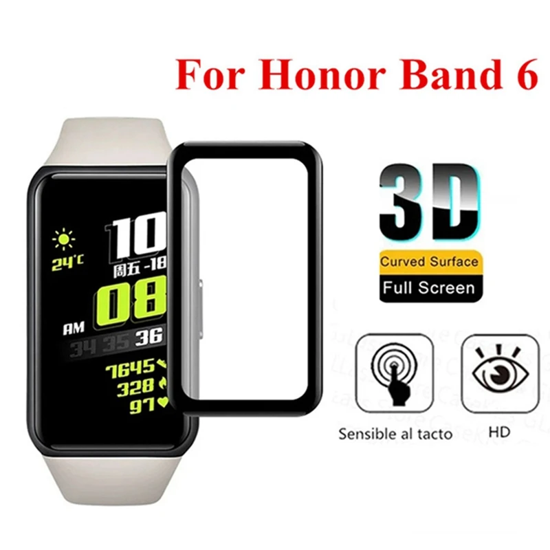 3D Protective Film on for Huawei Honor Band 6 Full Curved Edge Screen Protector for huawei band6 band 6 soft protective film