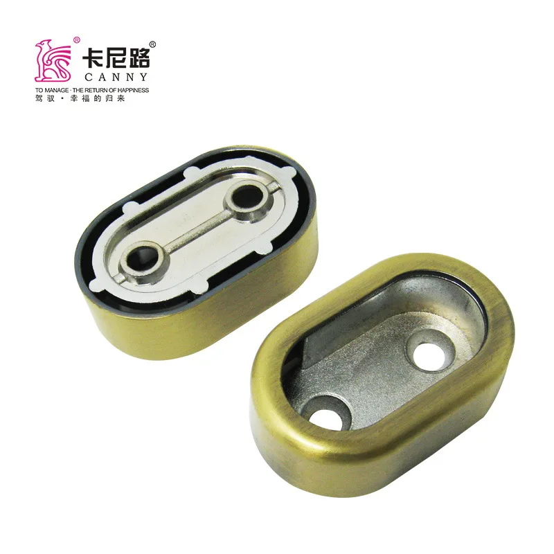 

2018 Hot Selling Zinc Copper 1602 yi guan tuo Base Wardrobe Hanging Bar Base Oval Bronze yi diantong