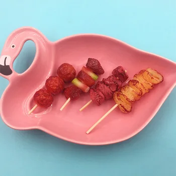

4pcs Simulation BBQ Skewer Miniature Fake Food For Doll House Accessories Dolls Decoration Crafts kitchen Mini Play Toys