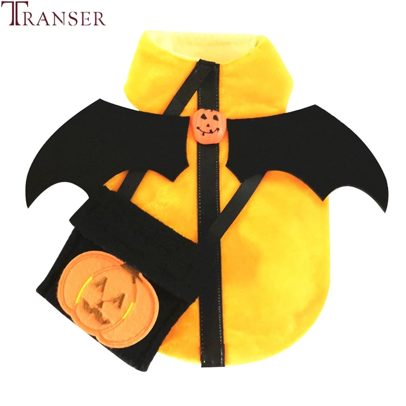 

Transer Funny Dog Clothes Warm Soft Fleece Small Dog Jacket Coat Pet Dog Cosplay Costume with Batwing for Halloween 908