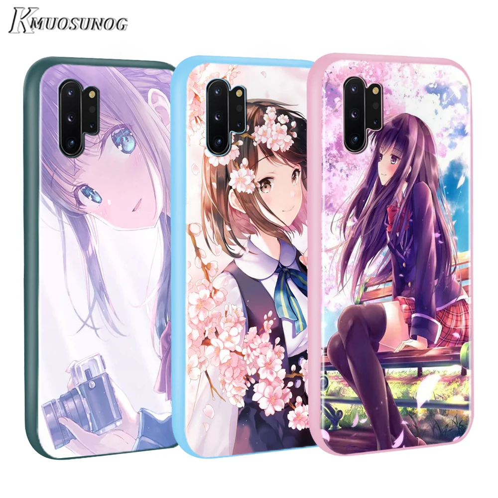 

Sweet Anime Girl Comic Baseus Candy Color Cover for Samsung Galaxy Note 10 9 8 S11 S10 S9 S8 S7 Plus Edge Phone Case