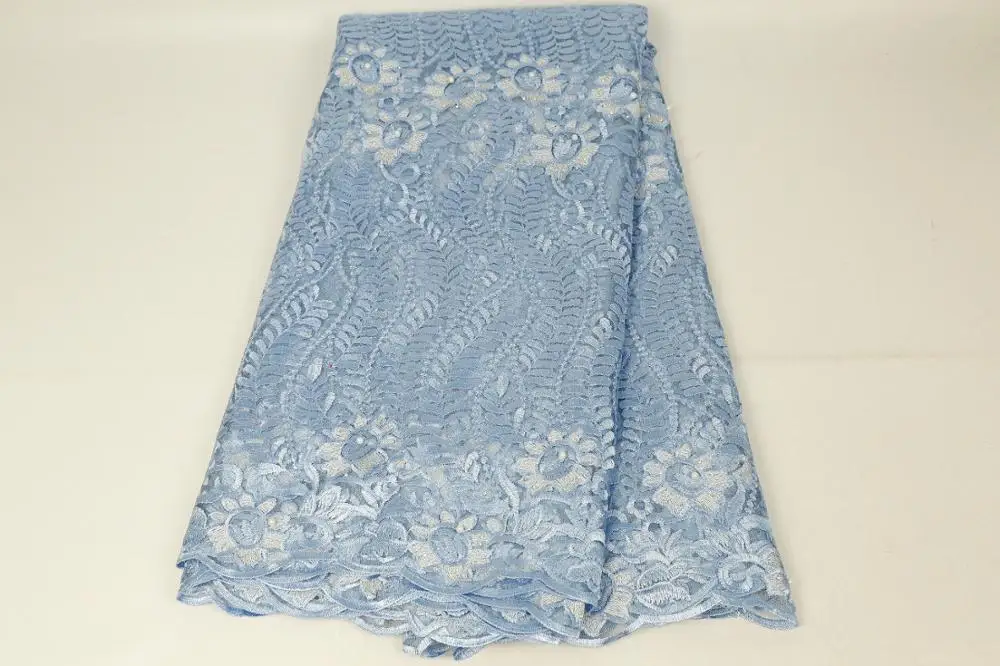 Высококачественная зеленая африканская кружевная ткань с бисером 2019