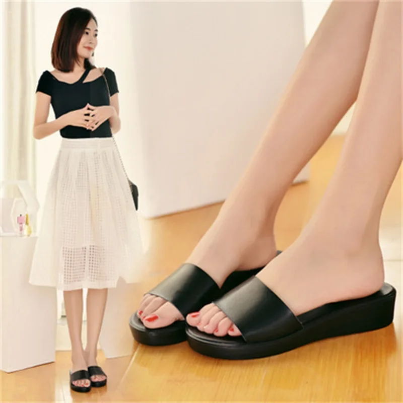 

2019 Summer New Style Fashion Sandals Women's Casual Korean-style Genuine Leather Flat Sandals