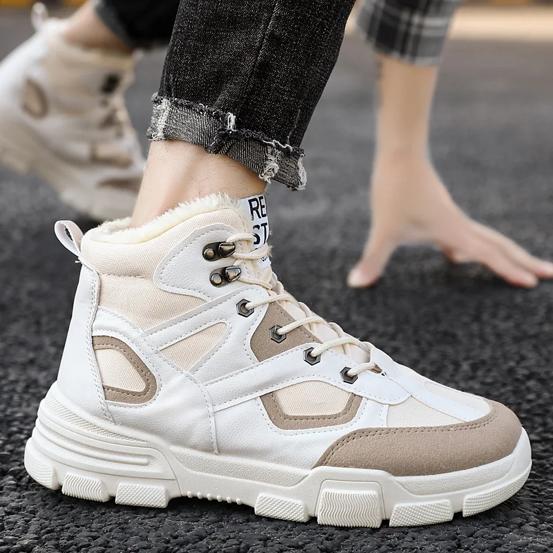 

2019 Paragraph Autumn And Winter Warm Work Shoes plus Velvet Martin Boots Men's British-Style Medium Boots Men MEN'S Casual Shoe