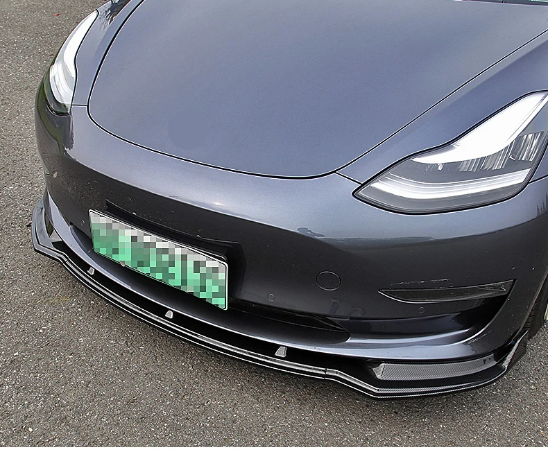 Для Tesla Model 3 Model3 Sedan- бампер для губ рассеиватель кузова Комплект нижний бампер спойлер Защитная крышка отделка автомобиля Стайлинг