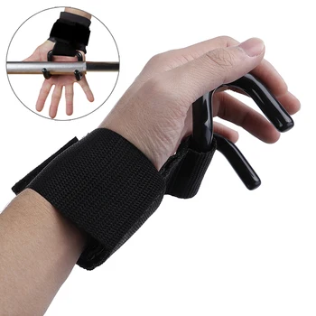 

Unsex Gym Weight Lifting Hand Bar Wrist Straps Pull-up Assist Strength Grip Training Hook Glove Strength Training Aid