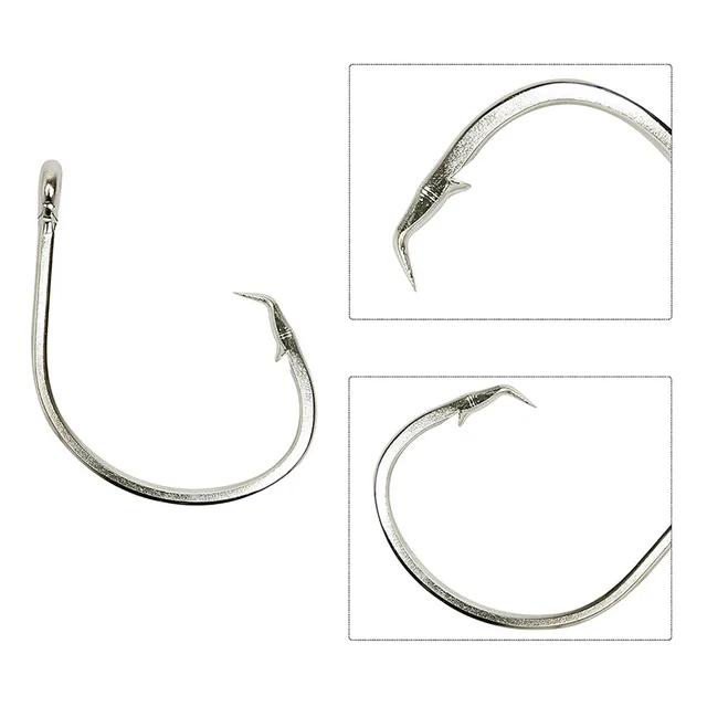  Live Bait Circle Hooks Saltwater,100pcs Catfish Bait Fishing  Hook Set 2X Strong Stainless Steel Inline Sharp Point Saltwater Fishing  Hook : Sports & Outdoors