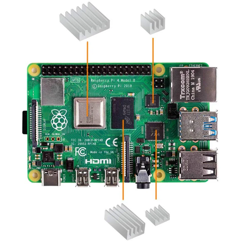 Raspberry Pi 4 Чехол, Pi 4 чехол с вентилятором Raspberry Pi 4 радиатор Raspberry Pi 4 вентилятор для Raspberry Pi 4 Модель B/Pi 4 B