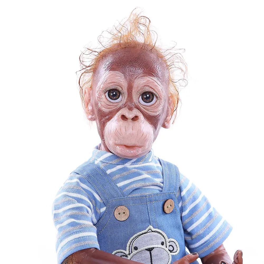 21 дюйм 52 см artist made reborn Monkey doll lifelike orangutan очень мягкий, силиконовый, гибкий Коллекционная художественная Кукла reborn - Цвет: blue doll