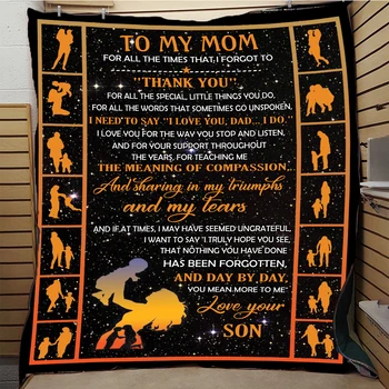 

SOFTBATFY To My Mom Quilt Print All Season Quilt For Bed Soft Warm Blanket Cotton Quilt Dropshipping