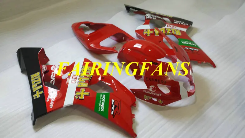 Набор обтекателей для мотоцикла GSXR600 750 K4 04 05 GSXR 600 GSXR750 2004 2005 ABS Горячий красный обтекатель кузова+ подарки SE34