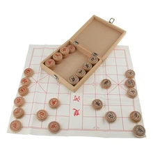Ajedrez chino Vintage Xiangqi de madera maciza piezas de ajedrez con caja de regalo juego de mesa
