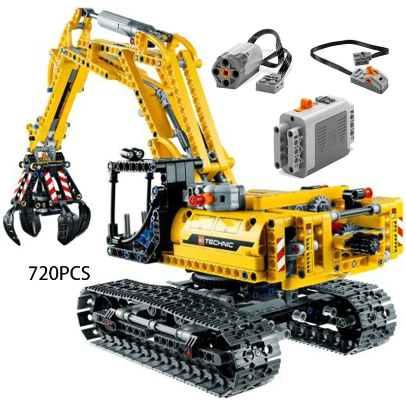 

New Technical Engineering Series Building Blocks 720PCS Educational Excavator Model Bricks Toys For Children Best Birthday Gift