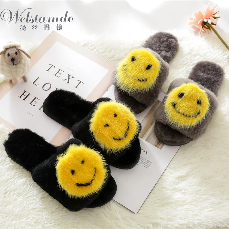 Новые зимние женские натуральный мех норки с улыбающимся лицом овечья кожа