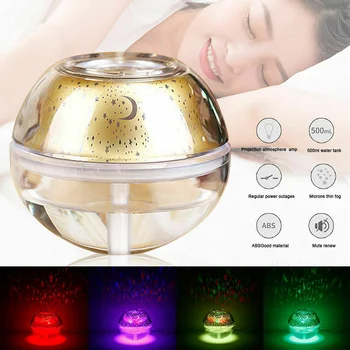 

500ml Crystal USB LED Projection Light Air Humidifier Night Ultrasonic Mist Mini Air Humidifier Purifier Diffuser For Home