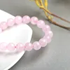 JD Natural Smooth Rose Quartz Energy Natural Stone Strench Bracelet Elastic Fine Jewelry Beads Lovers Women Handmade Gift Lolita ► Photo 3/6