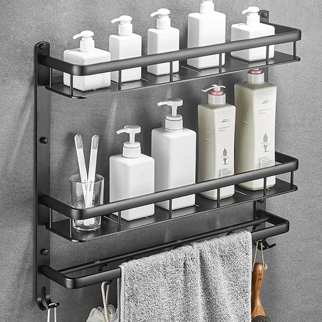 Black Wall Shelves Bathroom  Matte Black Shower Corner Shelf - Bathroom  Shelf Bath - Aliexpress