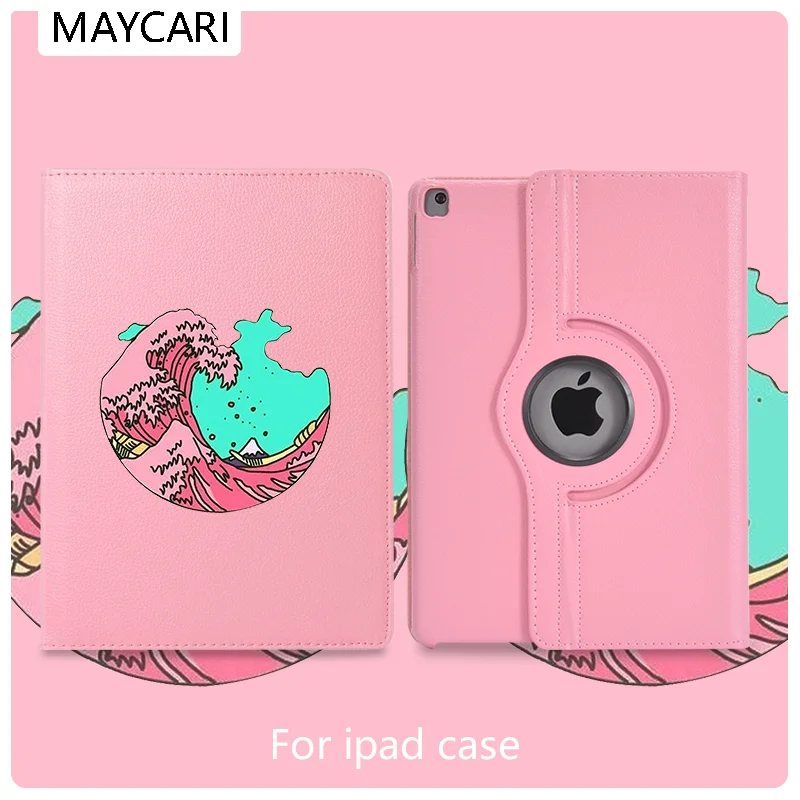 

Ipad2 3 4 Leather 360° Rotatable Back Case Beautiful Wave Cover Protective For 2020 iPad Pro 11 12.9 10.5 7.9inch Mini 1 2 3 5
