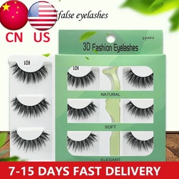 

HandMade Mink Eyelashes Makeup 3D Mink Lashes Natural False Eyelashes Long Eyelashes Extension With tweezers False eyelashes set