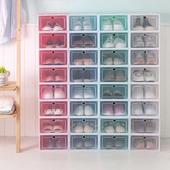 

Shoes Box Thickened Drawer Case Plastic Shoe Boxes Stackable Organizer Shoebox