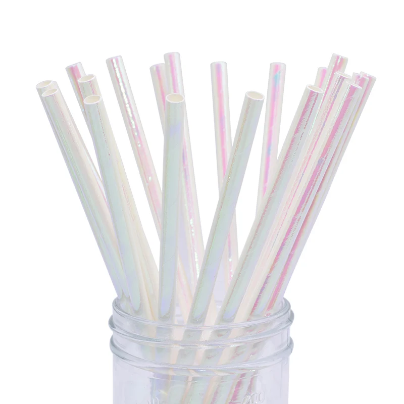 25pcs Multicolor Paper Drinking Straws Party Supplies Straws DIY Table Decor Kids Birthday Baby Shower Christmas Event Supplies - Цвет: L01