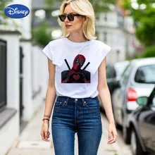 

Marvel T Shirt Deadpool T-Shirt Crewneck Oversize Women's Disney Branded Top I Am Cool Short Sleeve Ropa Mujer Russia Hipster