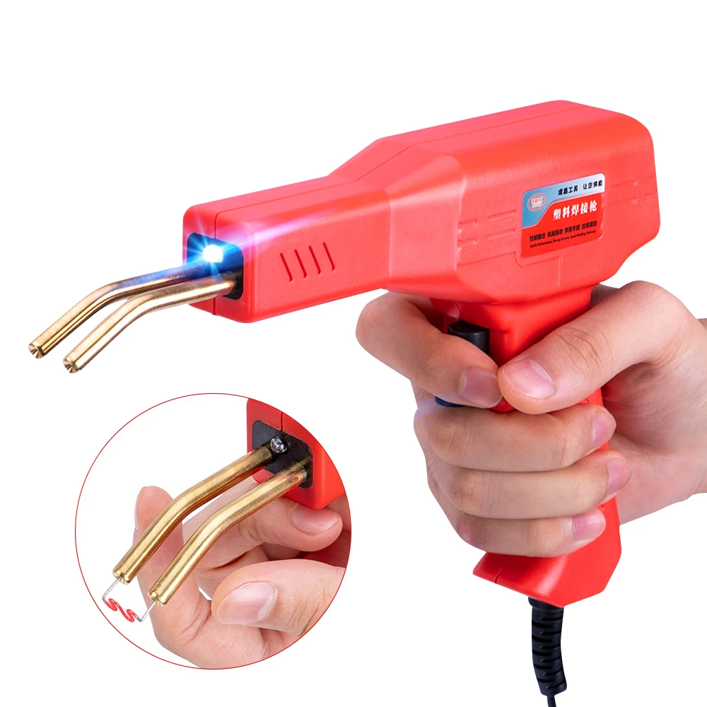 Soldador de plástico para reparación de parachoques de coche, máquina grapadora caliente práctica de plástico PVC