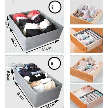 

New 3pcs/lot 3 in 1 Bamboo Storage Box Container Drawer Divider Lidded Closet Boxes For Ties Socks Bra Underwear Organizer
