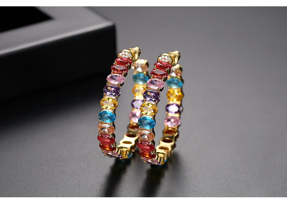 LUOTEEMI, цветные большие серьги-кольца для женщин, модные юбилейные украшения вечерние Серьги D Oreille Femme Bijoux, рождественские подарки
