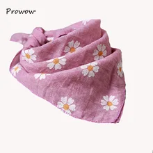 Весна, новинка, 45*45, хлопок, льняной с принтом, детский маленький квадратный шарф, повязка для волос, для мальчиков и девочек, модная, многофункциональная горловина, B056