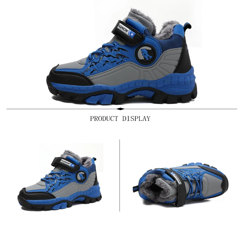 PINSEN 2019 Winter Kids Sneakers boys Outdoor Shoes Hiking Shoes children Shoes Boy Rubber Sole Non-slip Warm Sports Shoes (7)