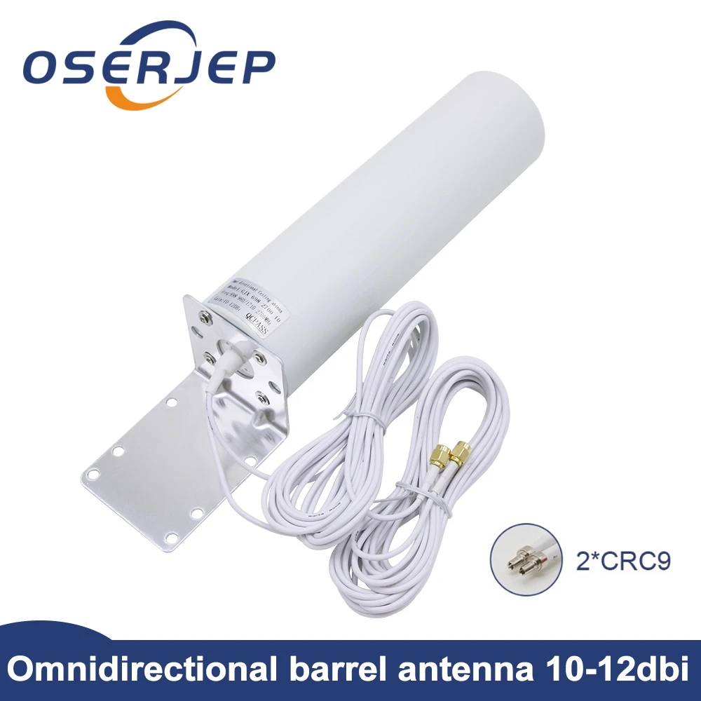 4G LTE Антенна CRC9 SMA TS9 12dBi Omni antenne 2,3 ГГц внешний ceilling 5 м кабель 2,4 ГГц для huawei B315 E8372 E3372 zte маршрутизатор - Цвет: 2xCRC9 Male