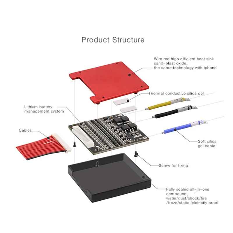 Online Deligreen 10S 36V 16A 25A 35A 45A 60A PCM PCB BMS para la batería de litio de 3,7 V Paquete de 18650 Lithion LiNCM Li polímero de Scooter