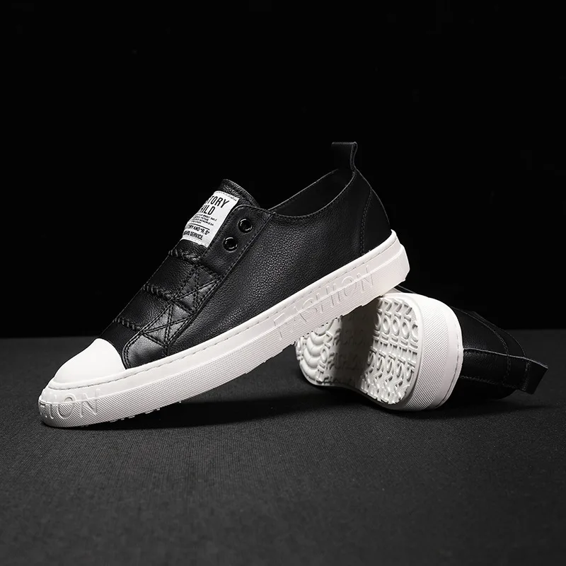 

2019 Fashion Designer Loafers Shoes Men's Genuine Leather Shoes Casual Breathable Board Shoes Leather Shoes Men