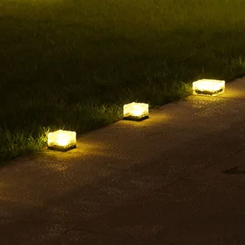 

4 LED Durable Solar Buried Lights Outdoor Practical Multi-functional Garden Pathway Lawn Embedded Lamp Warm White