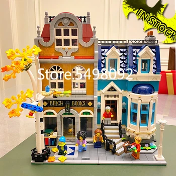 

In Stock Street View Europe Bookshop 10270 Building Blocks 2524Pcs Creator Expert Bricks MOC 15001 84001 15037 15011 15010 JJ001
