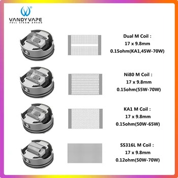 

10Pcs/Pack Original Vandy Vape M V2 Prebuilt Wire SS316 0.15ohm KA1 Dual M 0.15ohm Fit for Vandyvape M V2 RDA Tank E-cig