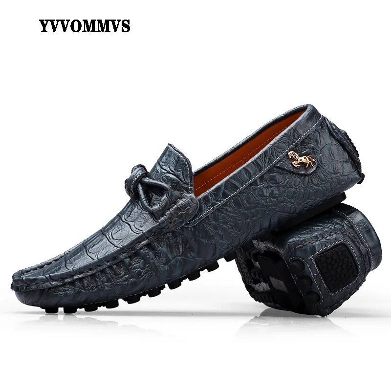 

Men's casual leather shoes new spring and autumn Driving loafers fashion Cowhide soft rubber Non-slip
