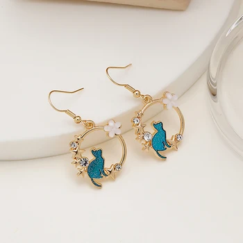 Sweet Cat Moon Earrings