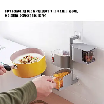 

Multi-Tier 360 Degree Spice Rack Storage Plastic Rotating Seasoning Box Salt Sugar Pepper Bottle Condiment Kitchen Tool 2019