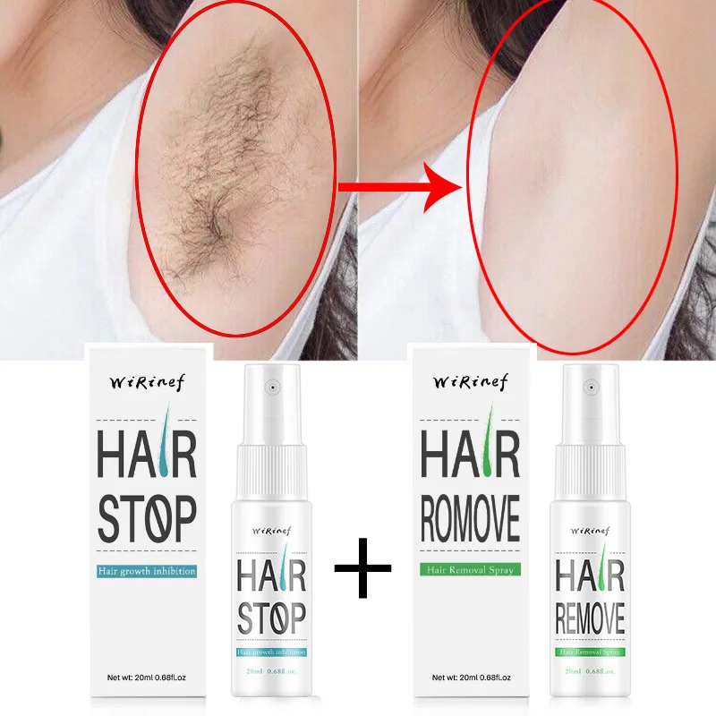 Liquid Hair Remover Spray Permanent Inhibitor Painless Removal Mild Prevent Growing Beard Bikini Legs | Бытовая техника