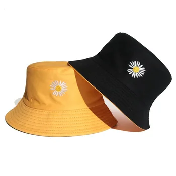 

Doitbest 2020 Spring boy girl Bucket fishing Hats Sunscreen sun cap daisies Double-sided wear Spring kid child fisherman hat