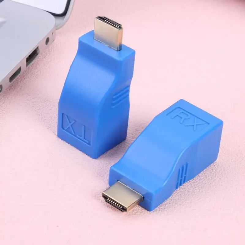 HDMI удлинитель к RJ45 более Cat-5e/6 кабель HDMI к RJ45 адаптер 4K расширение используется в парах без настроек не требует удобства