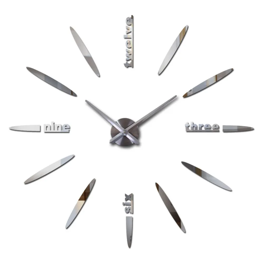 

Wall Clocks Living Room Big Modern Design Sticker Home DIY Mirror Decor 3D