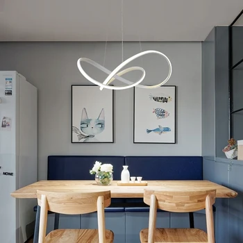 

European LED Ring Art Pendant Lamp Modern Creative Dining Living Room Indoor Luxury Gold Acrylic Home Decor Hanging Lights