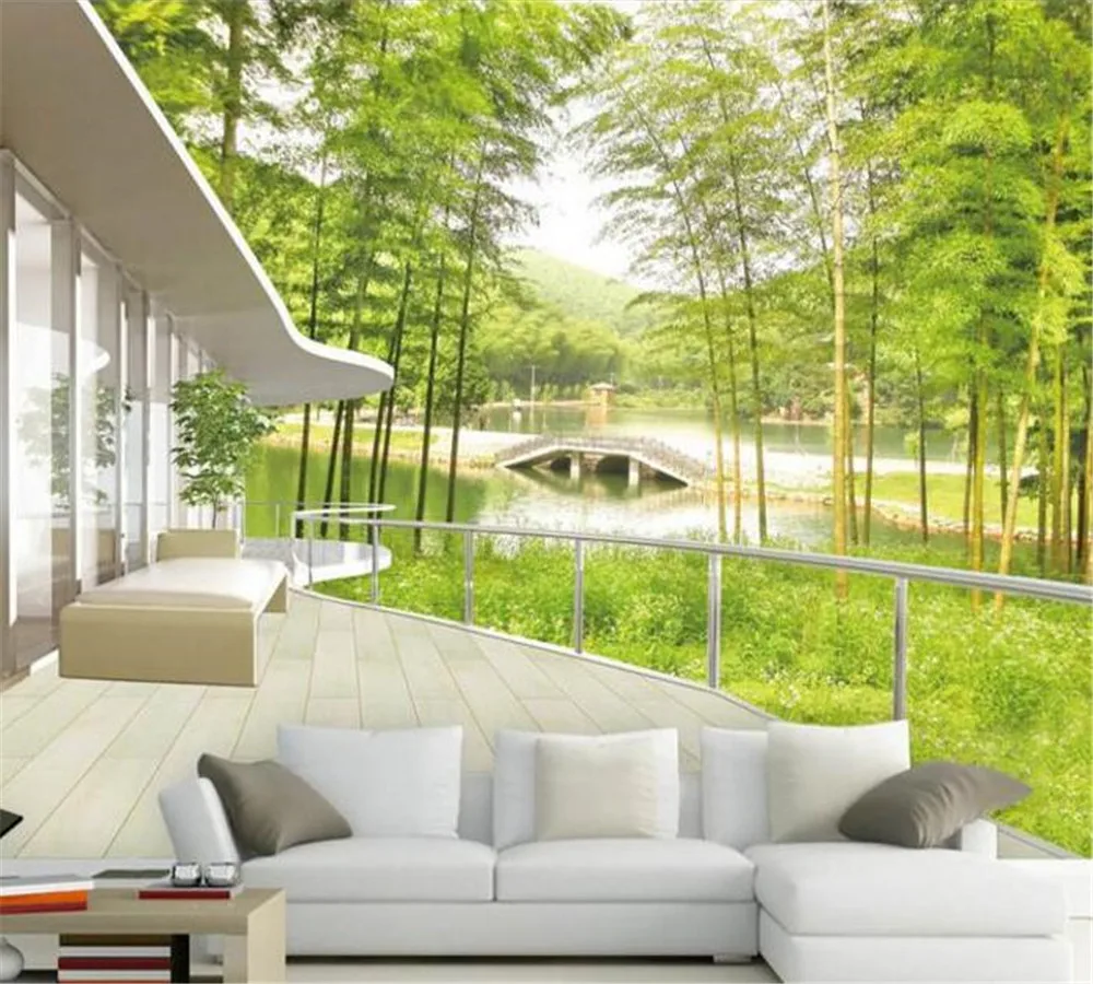 

beibehang Customized Wallpaper Fashion Mural HD Bamboo Forest Landscape 3D Stereo Background Wall Home Decoration Painting